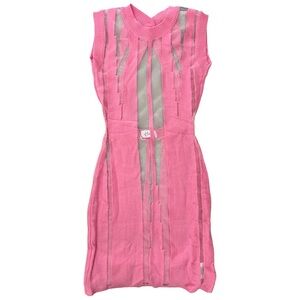 HANA • Pink Akari Sheer Sleeveless Bodycon Open Back Scoop Neck Mini Dress